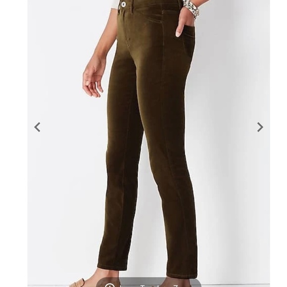 J. Jill High-Rise 5-Pocket Velveteen Stretch Jeans in Green Size 16 - Picture 3 of 9